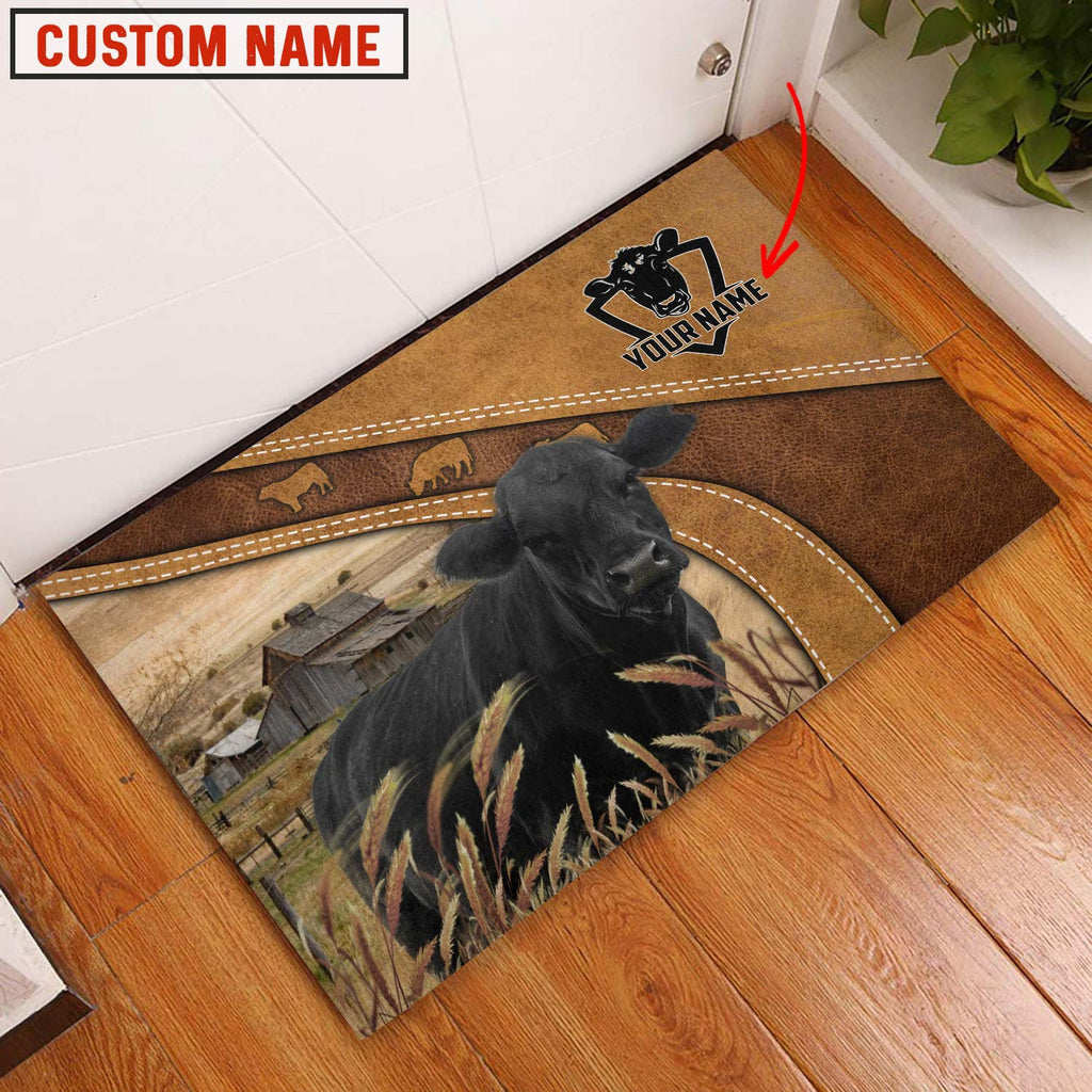 Black Angus Personalized - Welcome  Doormat