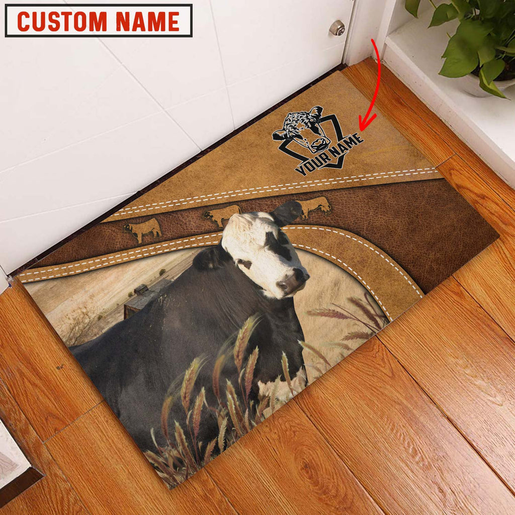 Black hereford Personalized - Welcome  Doormat