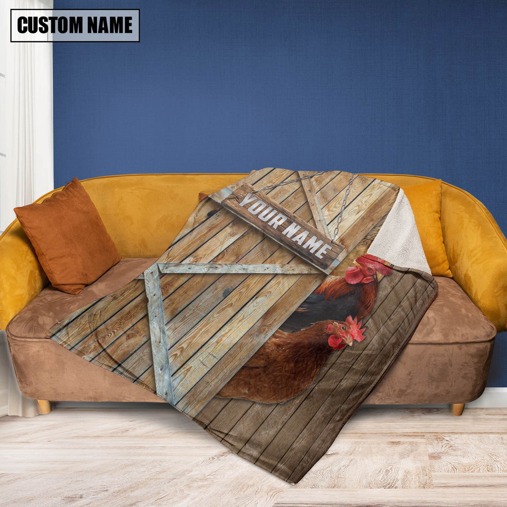 Personalized Name Chicken Barn Blanket
