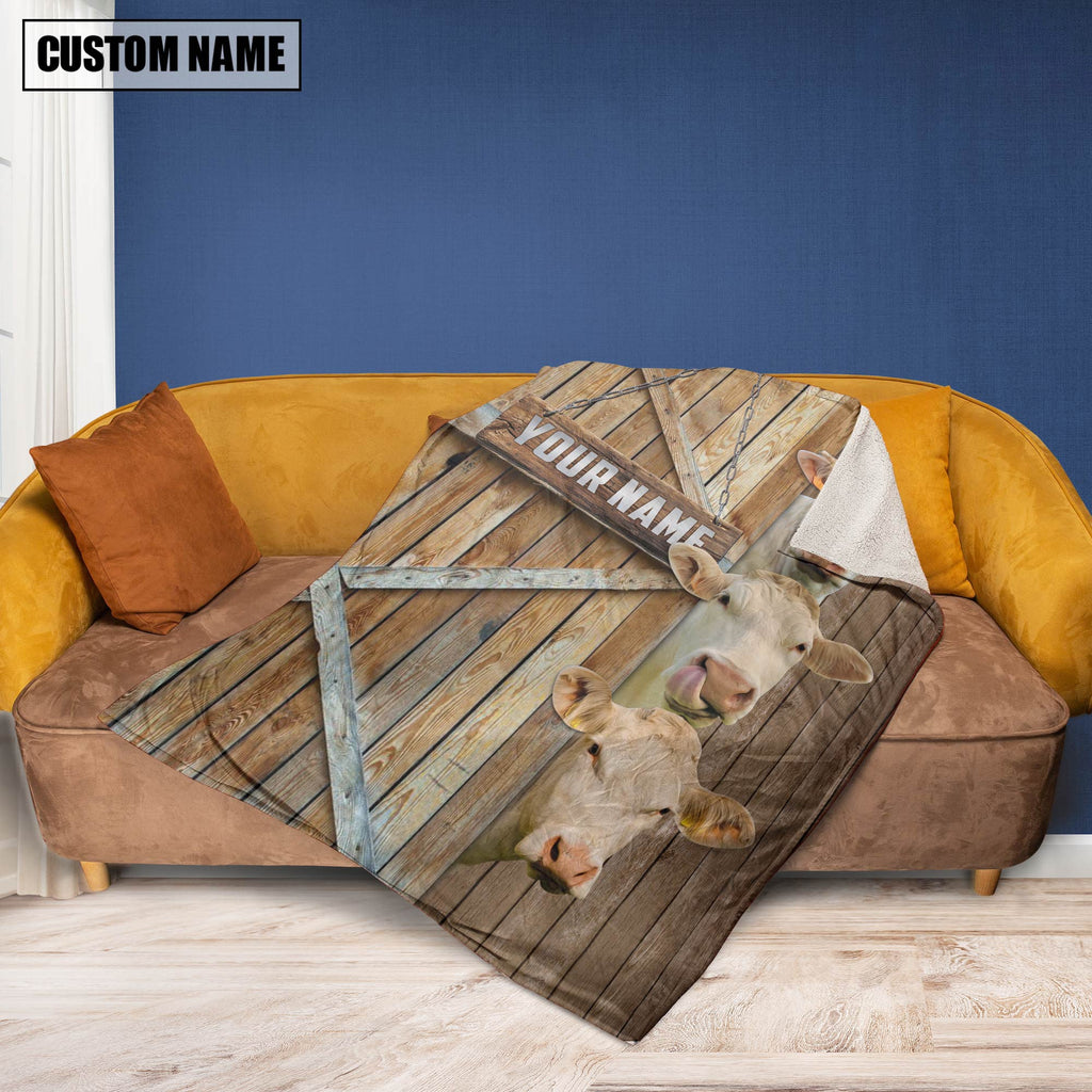 Personalized Name Charolais Barn Blanket