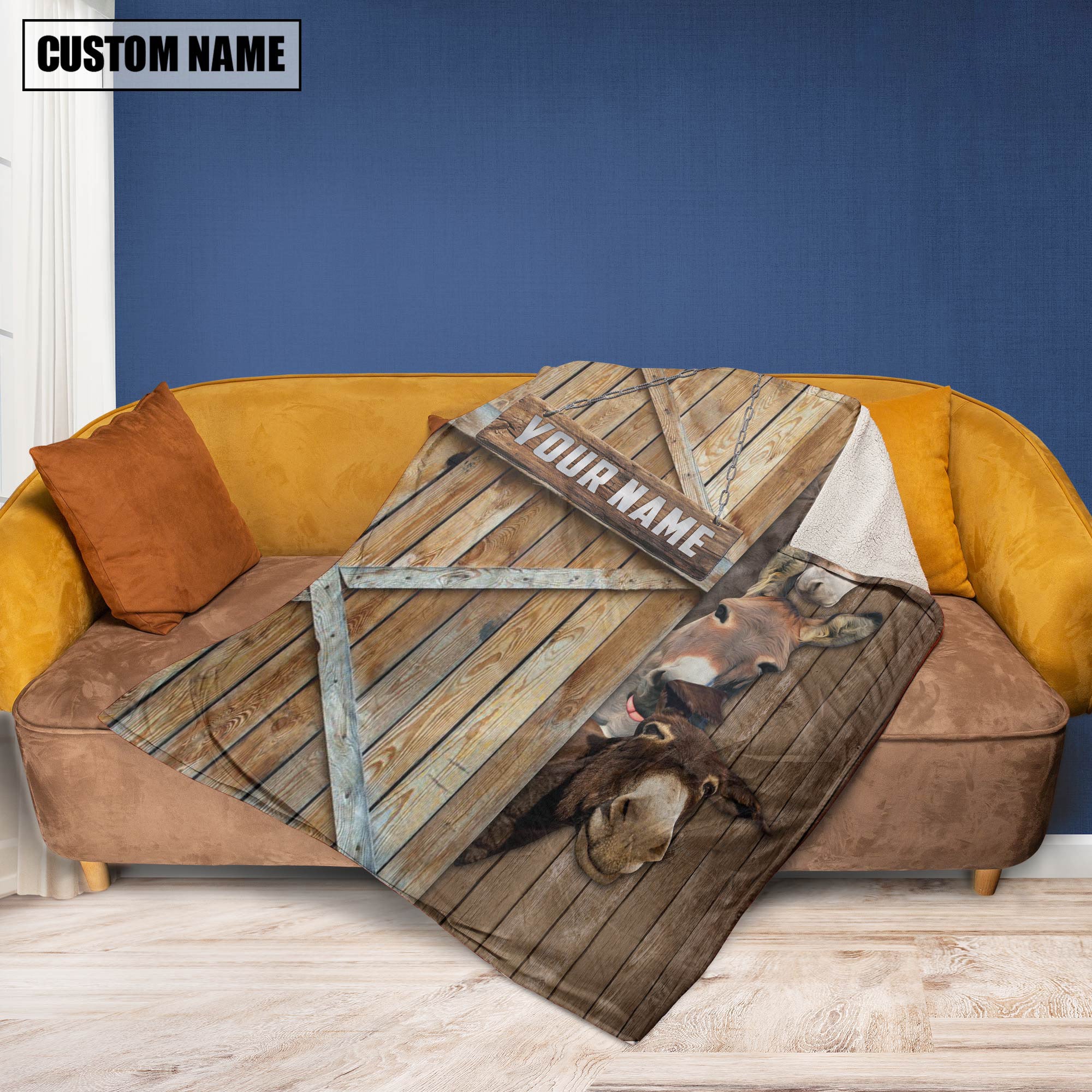 Personalized Name Donkey Barn Blanket