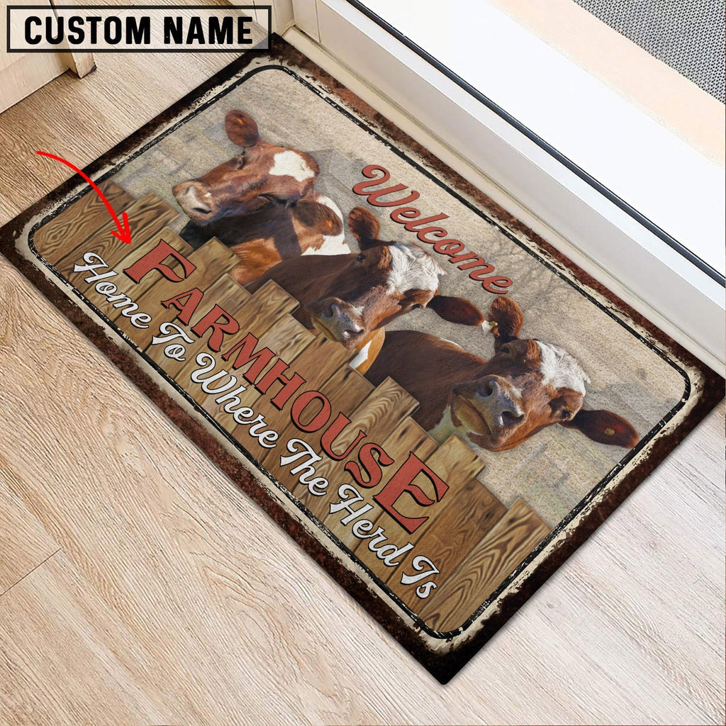 Ayrshires Custom Name- Home To Where The Herd Is FarmHouse Doormat