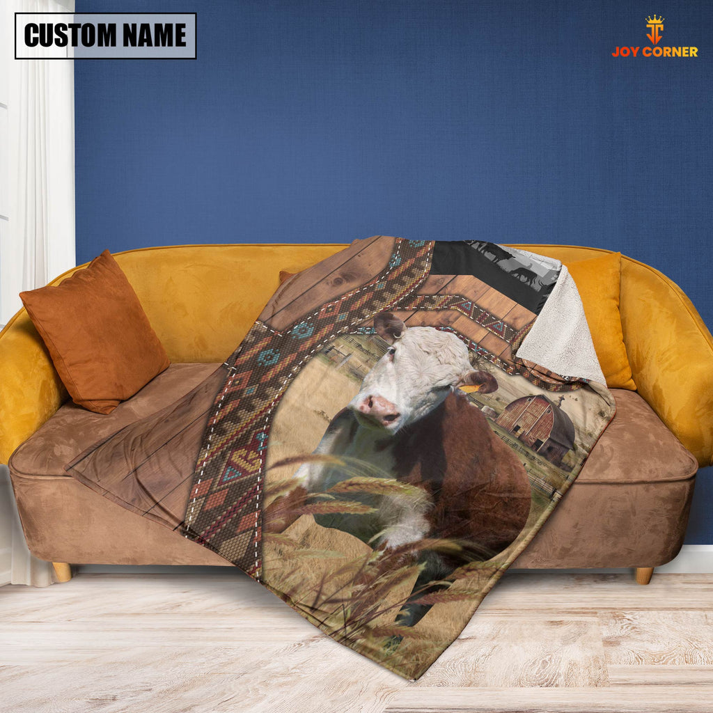 Hereford Custom Name Brocade Pattern Blanket