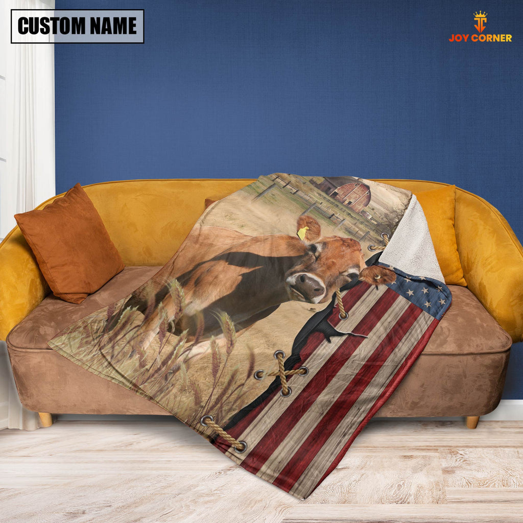 Personalized Name Jersey Flag Vintage Blanket
