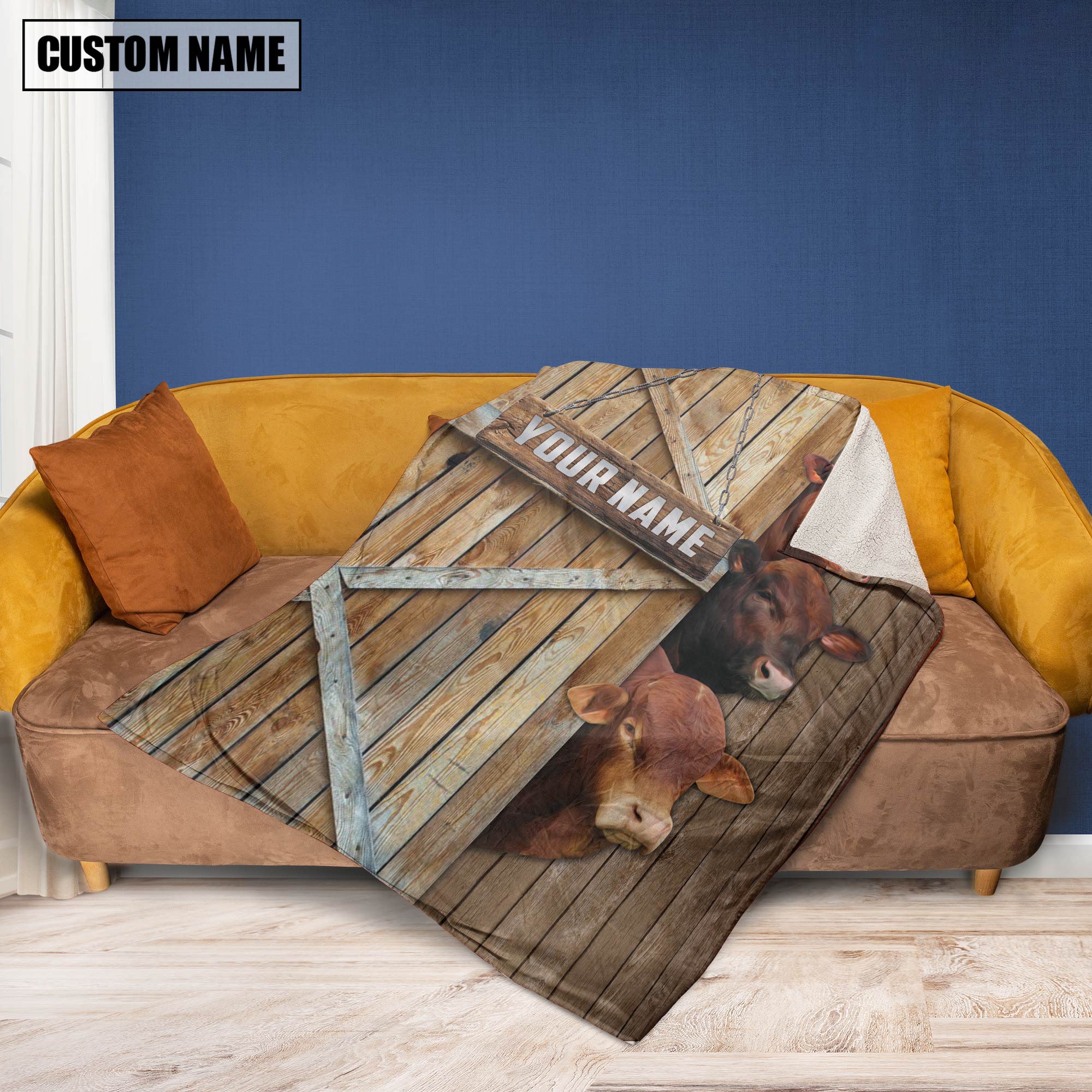 Personalized Name Beefmaster Barn Blanket