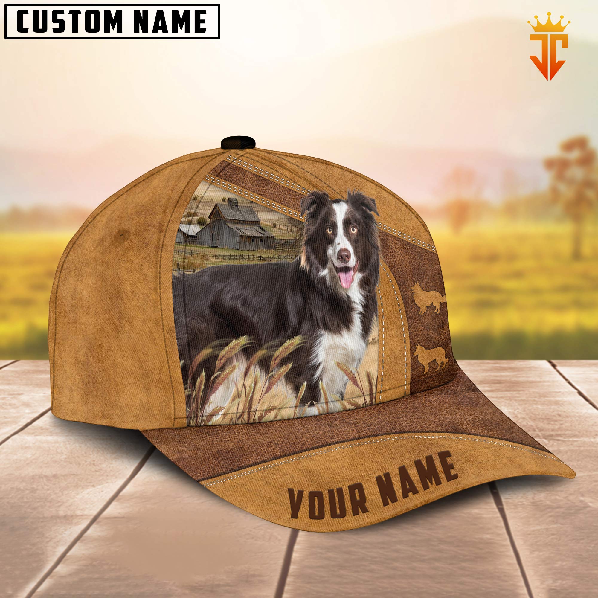 Custom Name Border Collie Cap