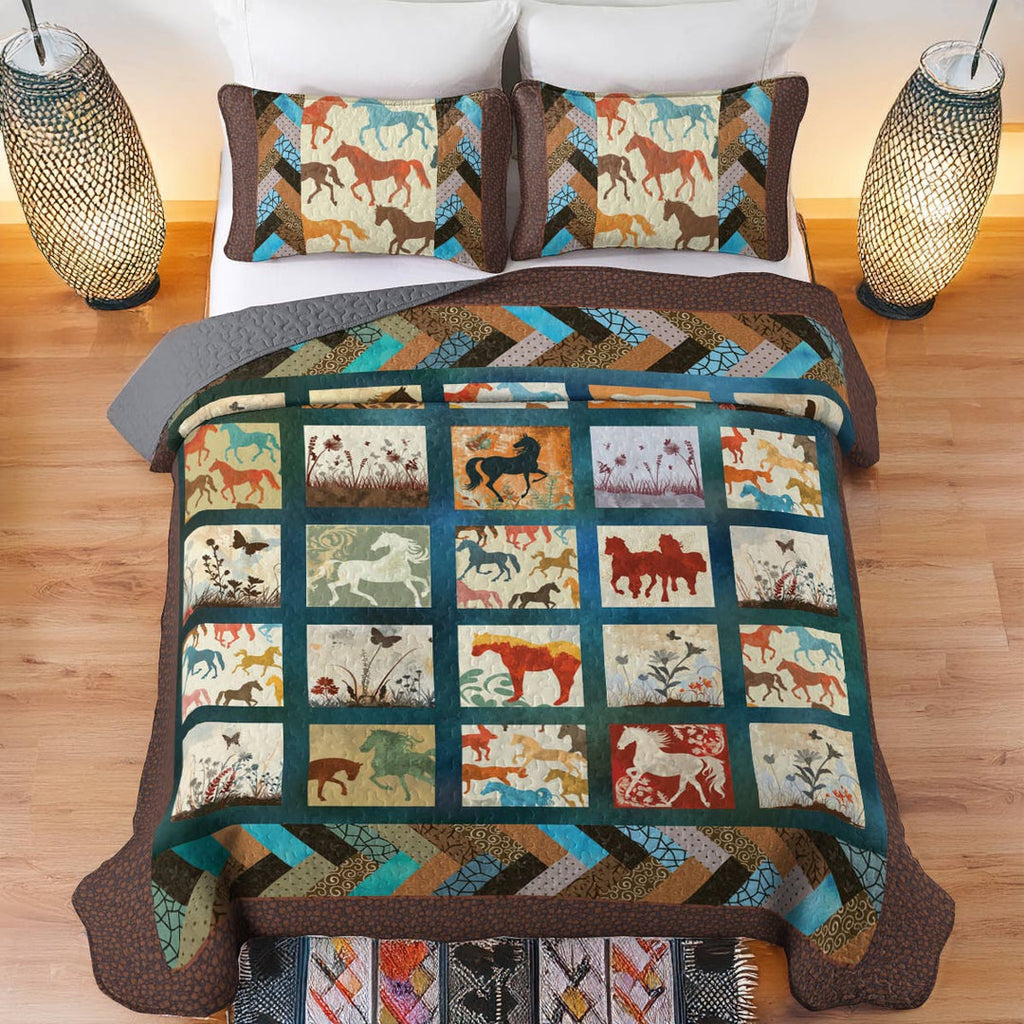 All Season Quilt 3-Piece Set Vintage Horse
