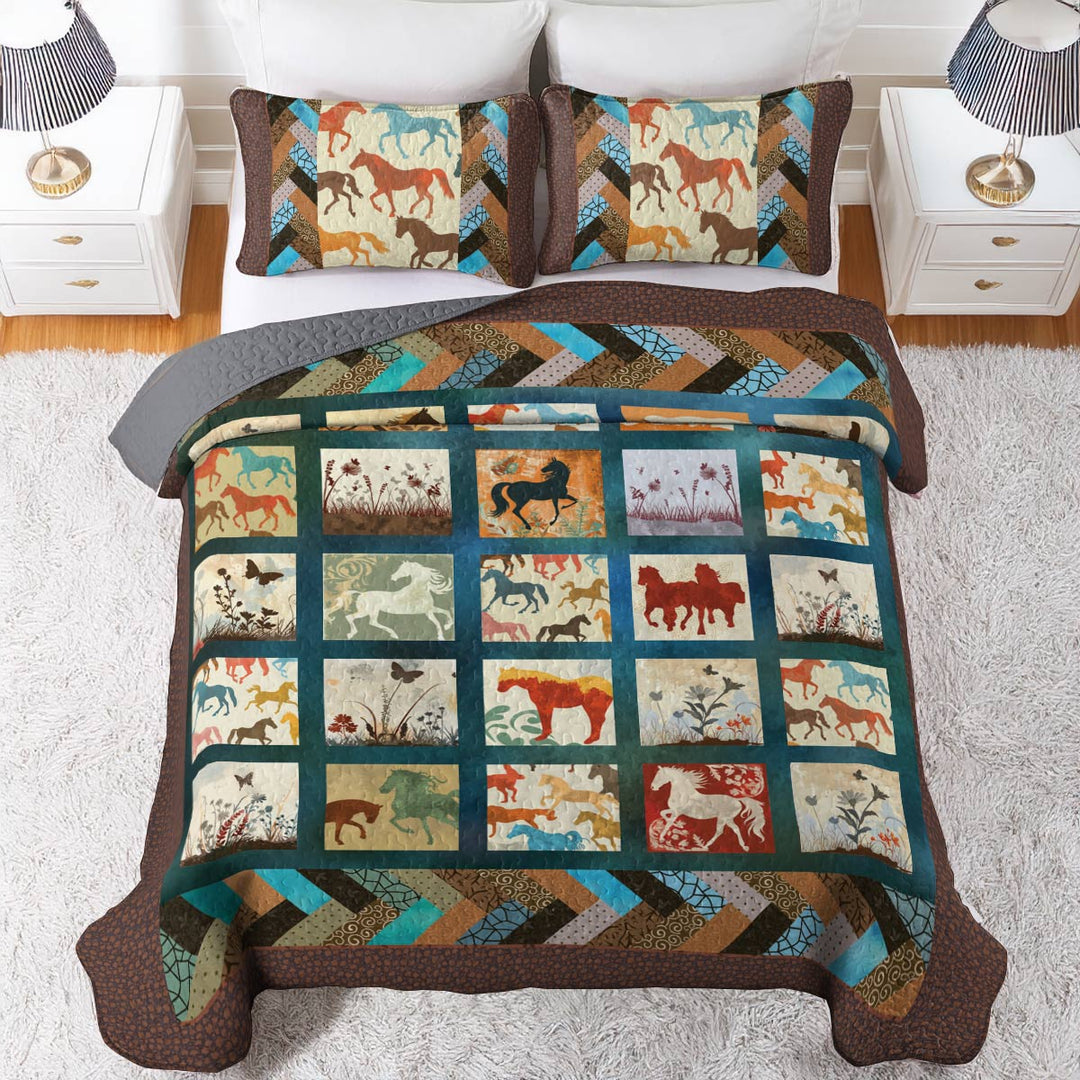 All Season Quilt 3-Piece Set Vintage Horse