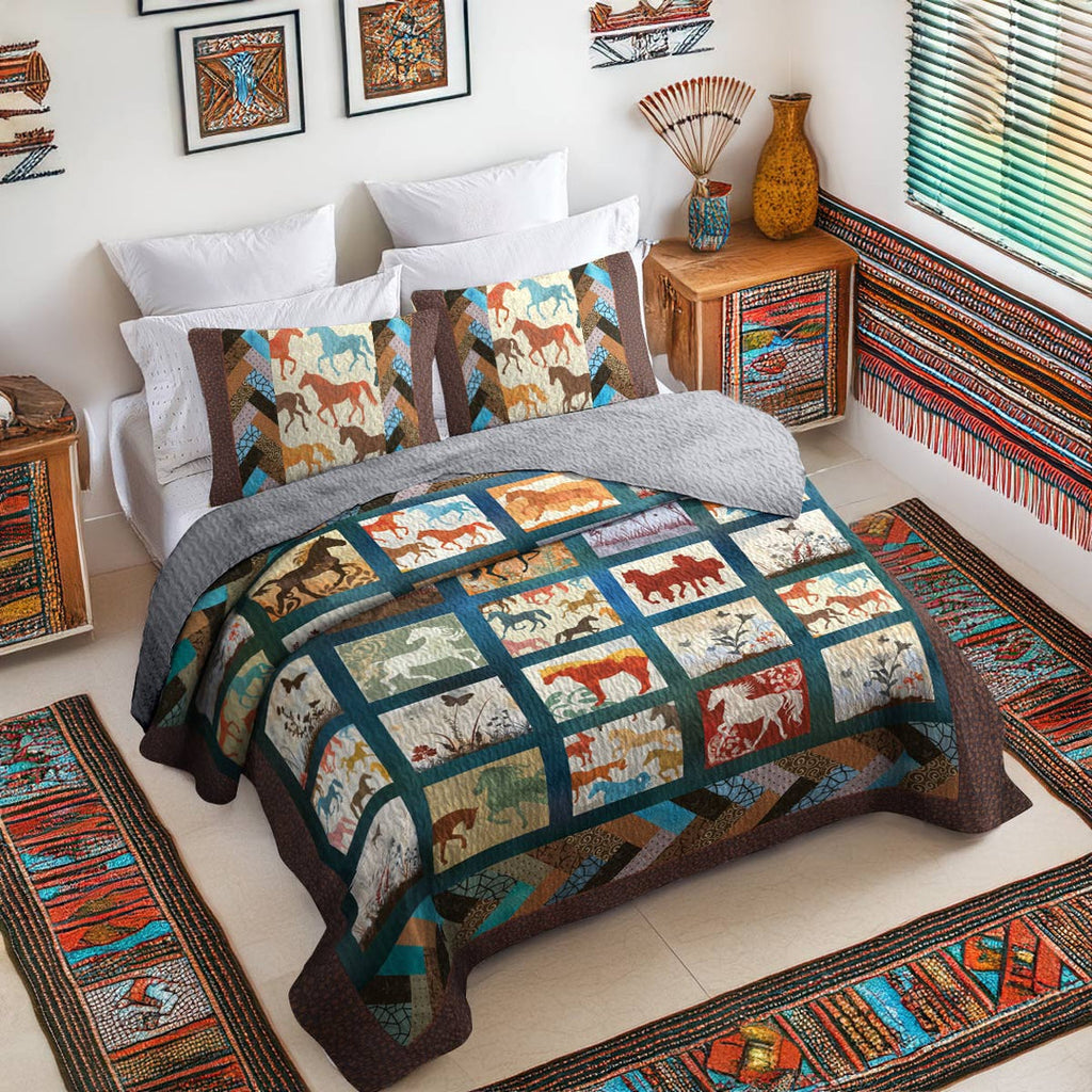 All Season Quilt 3-Piece Set Vintage Horse