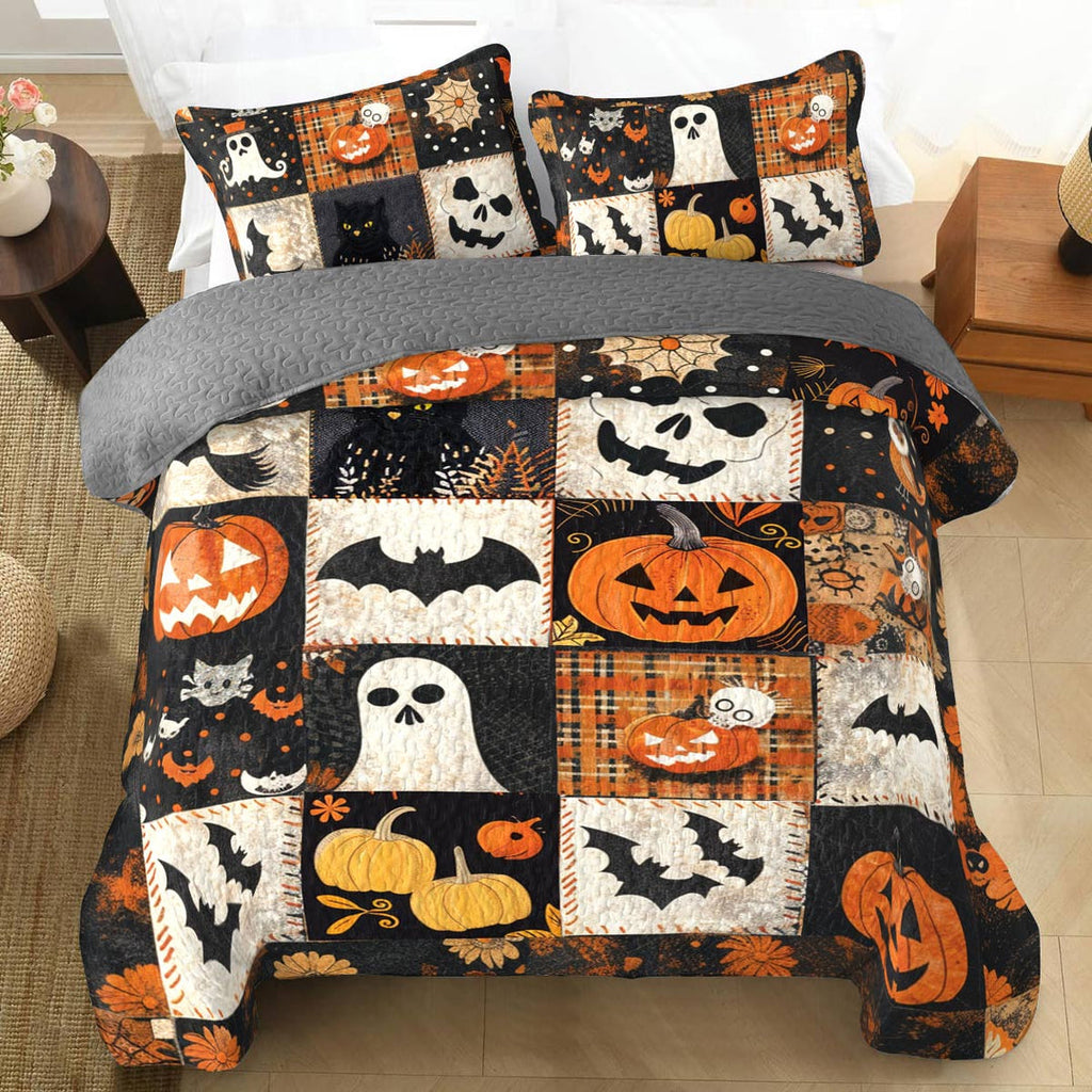 All Season Quilt 3-Piece Set Spooky Patchwork