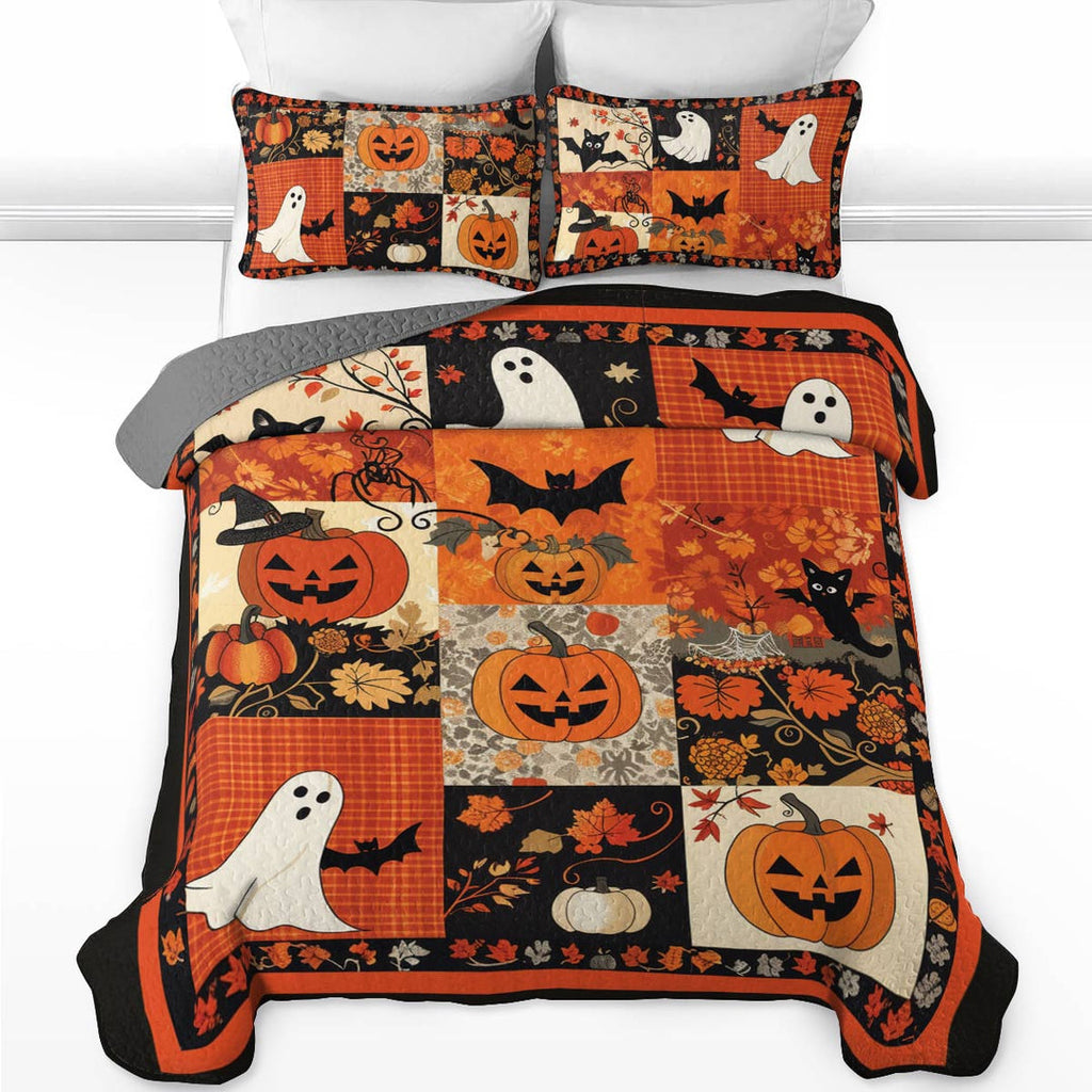 All Season Quilt 3-Piece Set Patchwork Spooks