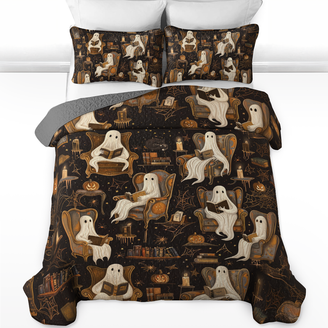 All Season Quilt 3-Piece Set Halloween Ghostly Book Club