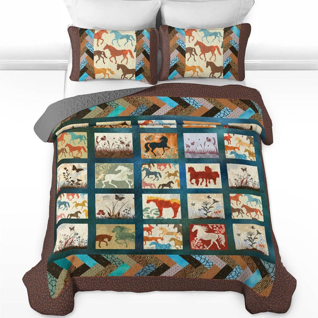 All Season Quilt 3-Piece Set Vintage Horse