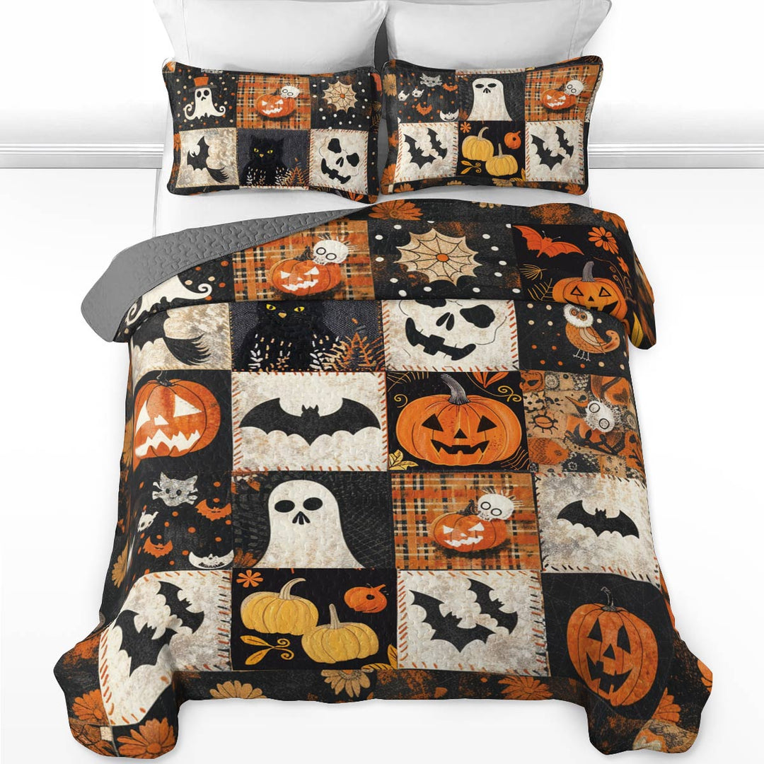 All Season Quilt 3-Piece Set Spooky Patchwork