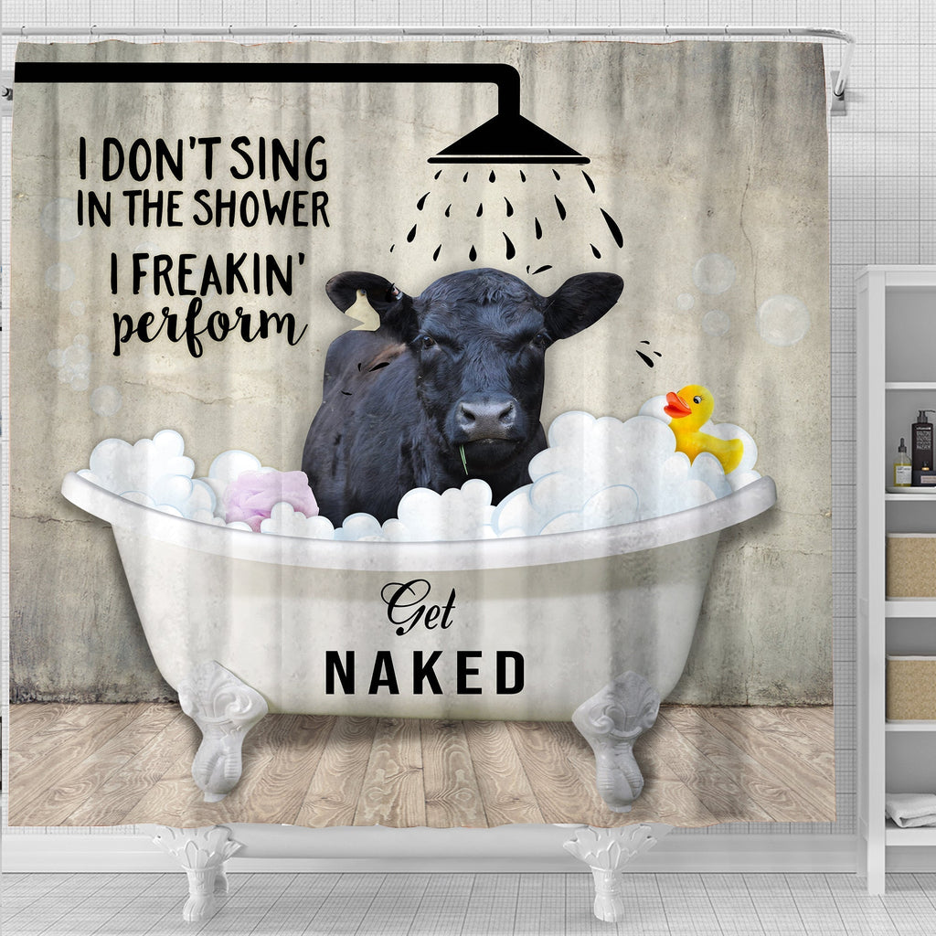 Black Angus I Don't Sing In The Shower 3D Shower Curtain