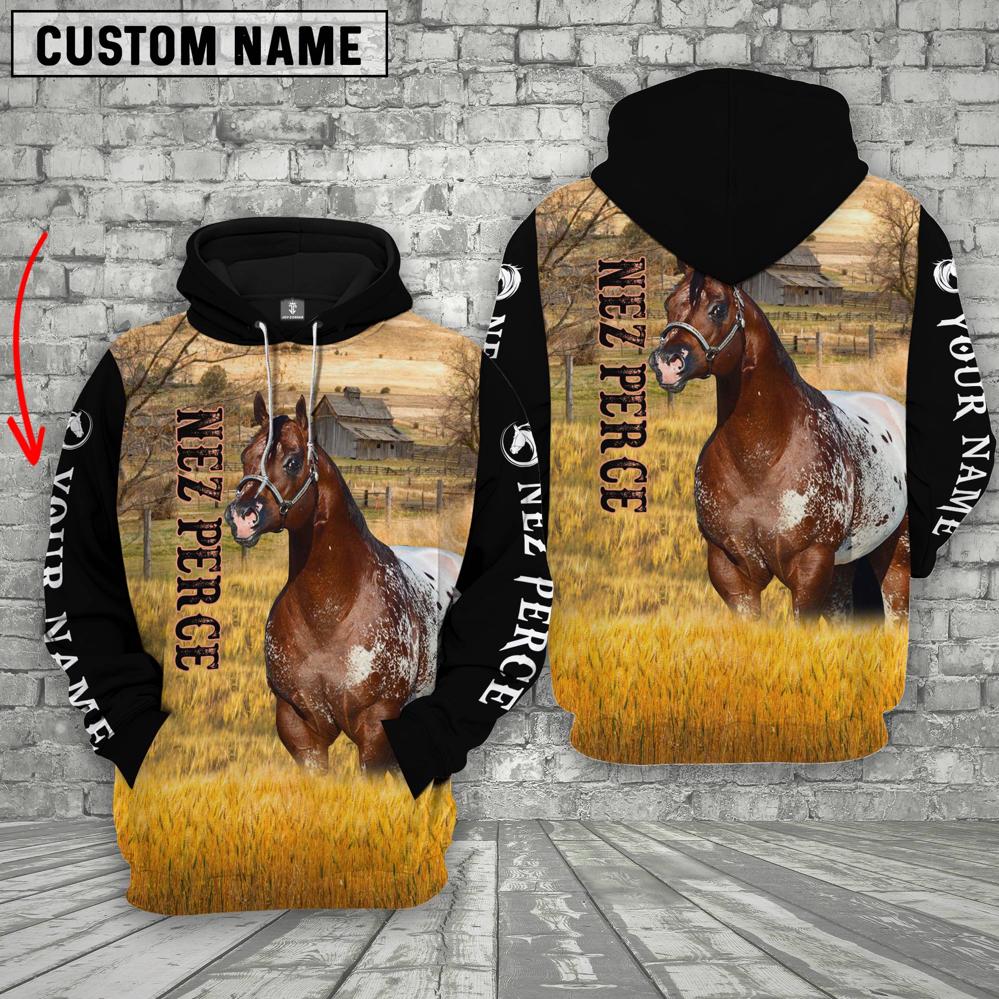 Personalized Name Nez Perce Horse House On The Farm 3D Hoodie