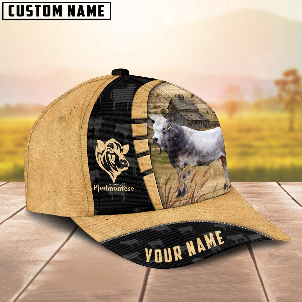 Custom Name Piedmontese Cattle Farmhouse Field Cap TT19