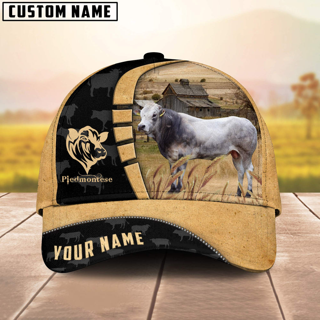 Custom Name Piedmontese Cattle Farmhouse Field Cap TT19