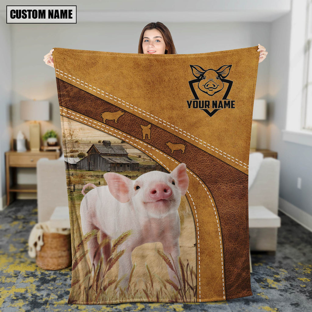 Pig Brownie Custom Name Blanket Collection