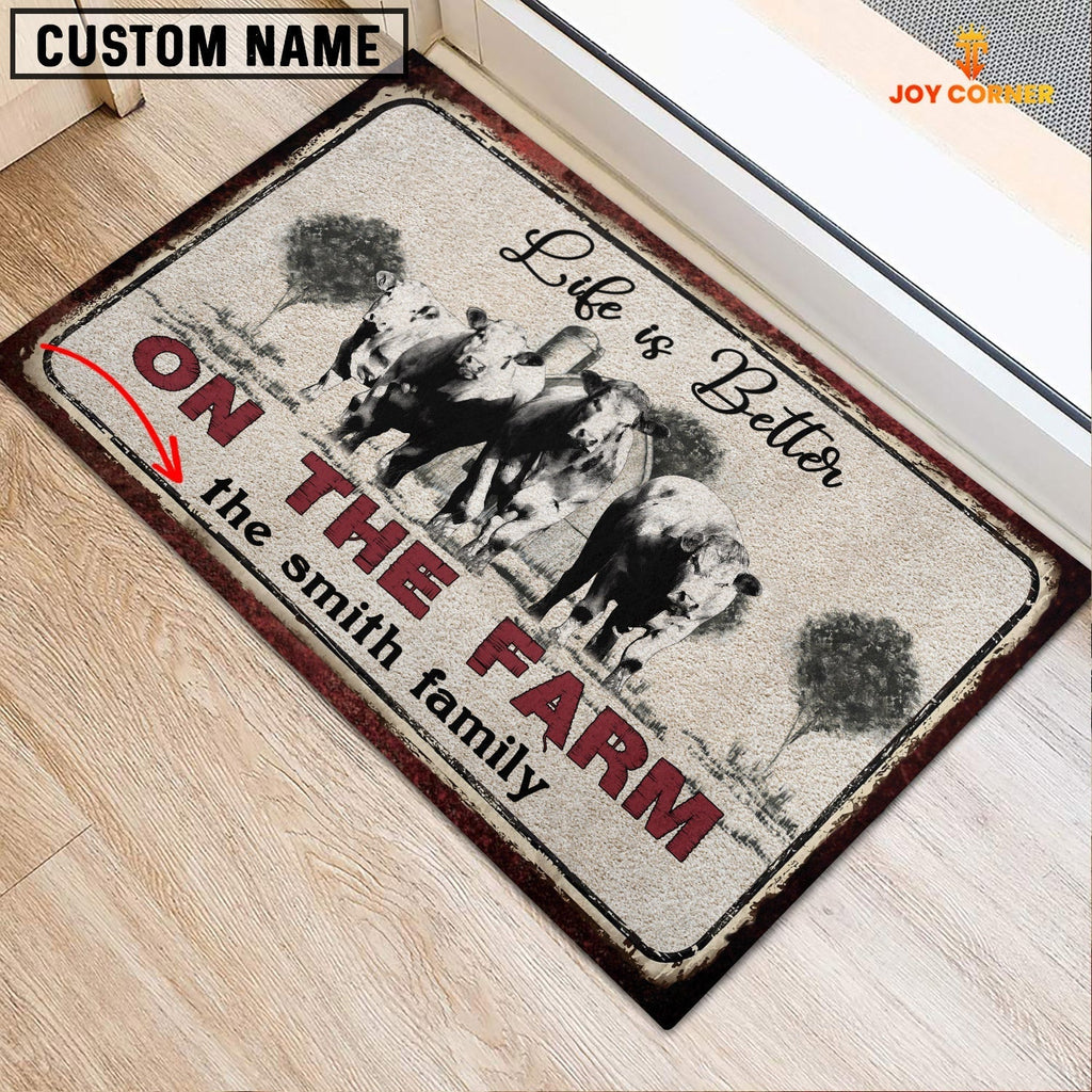 Charolais Life is Better Custom Name Doormat