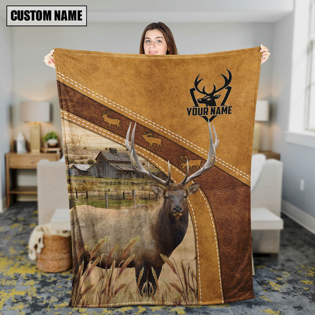 Rocky Mountain Bull Elk Custom Name Blanket Collection