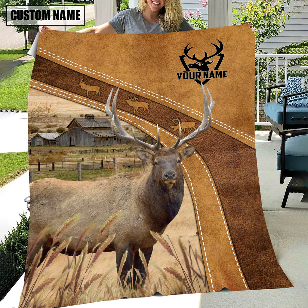 Rocky Mountain Bull Elk Custom Name Blanket Collection