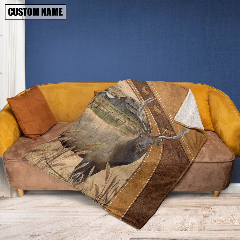 Rocky Mountain Bull Elk Custom Name Blanket Collection