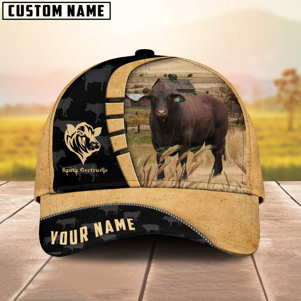 Custom Name Santa gertrudis Cattle Farmhouse Field Cap TT25