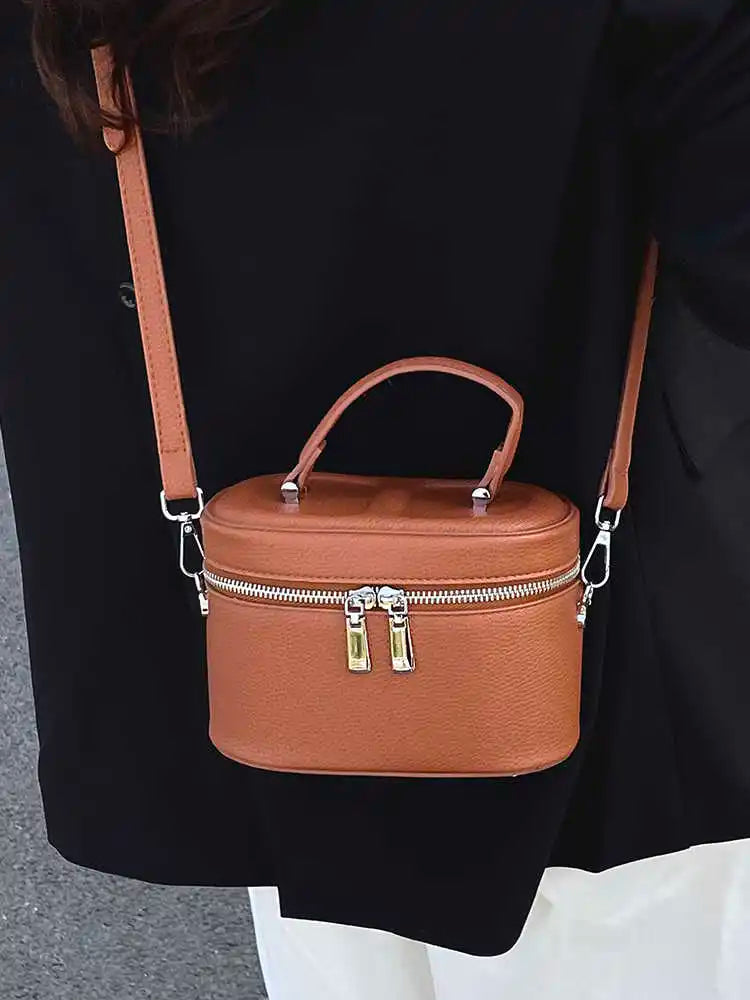 Summer Women's Crossbody Square Bag Korean Edition INS Versatile Travel Box Handbags Daily Simple PU One Shoulder Bags ﻿