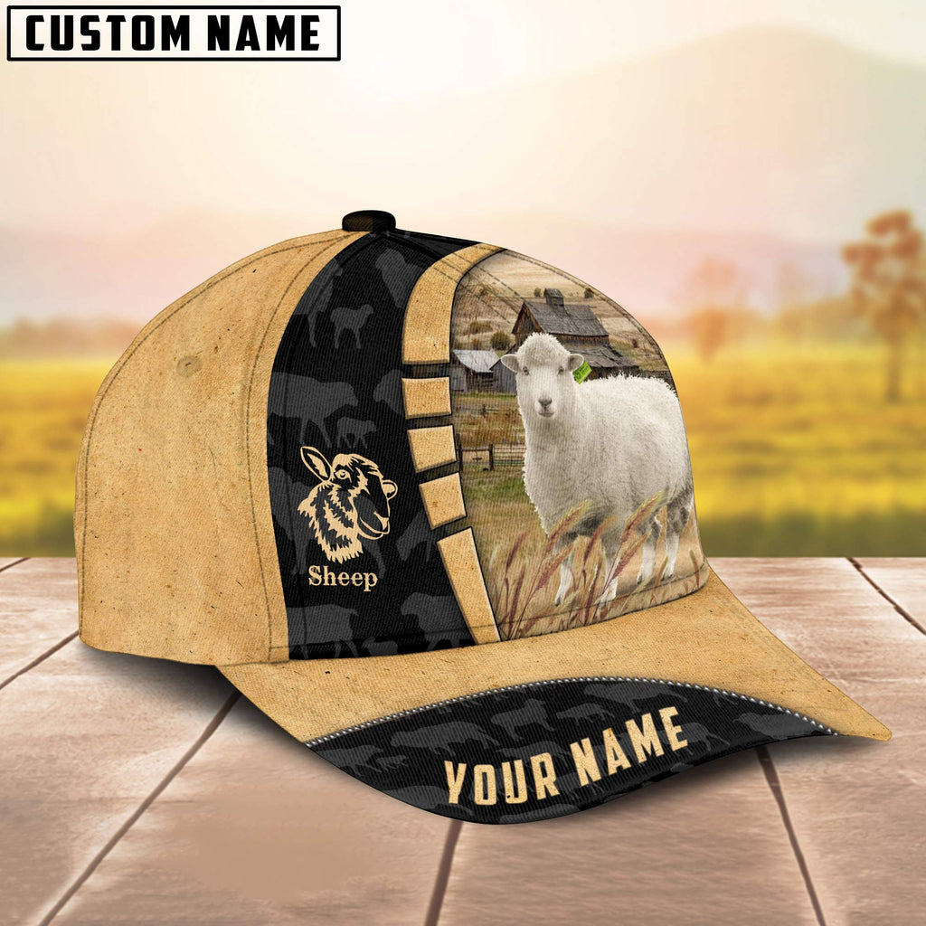 Custom Name Sheep Cattle Farmhouse Field Cap