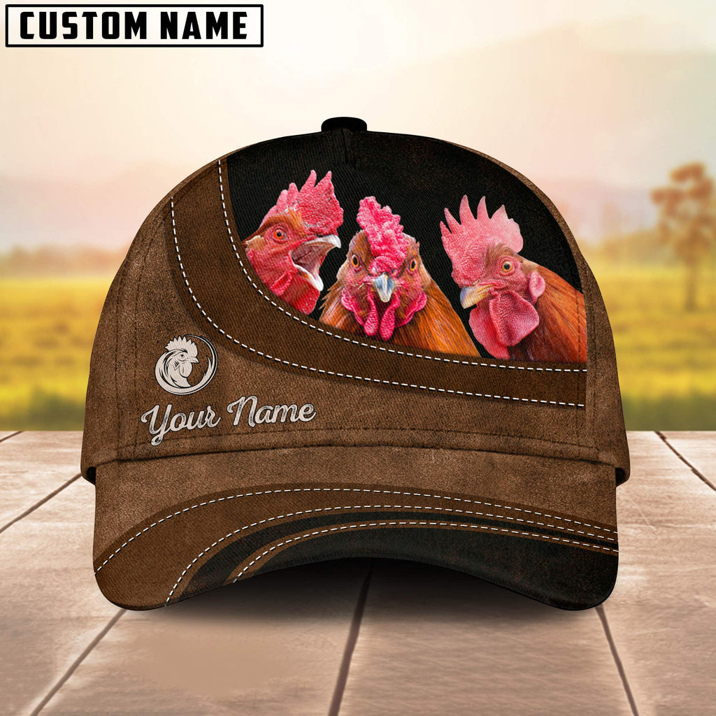 Rooster Happiness Customized Name Cap