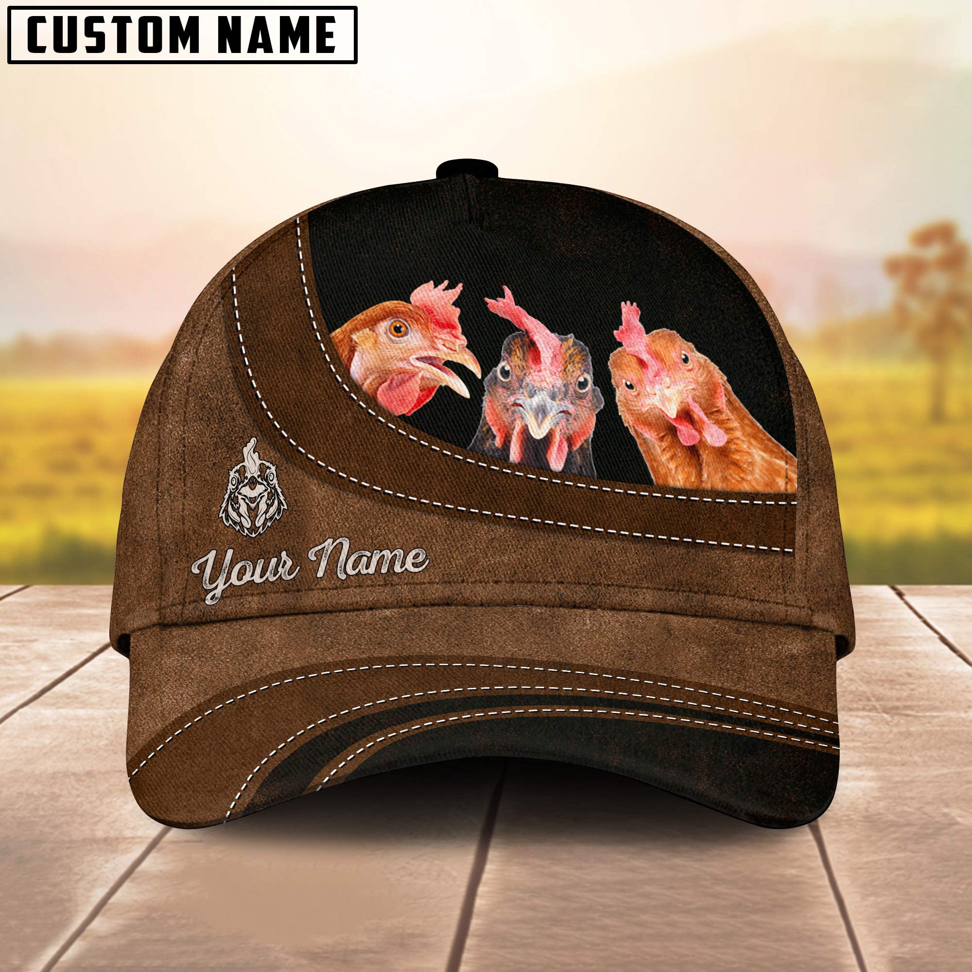 Chicken Happiness Customized Name Cap