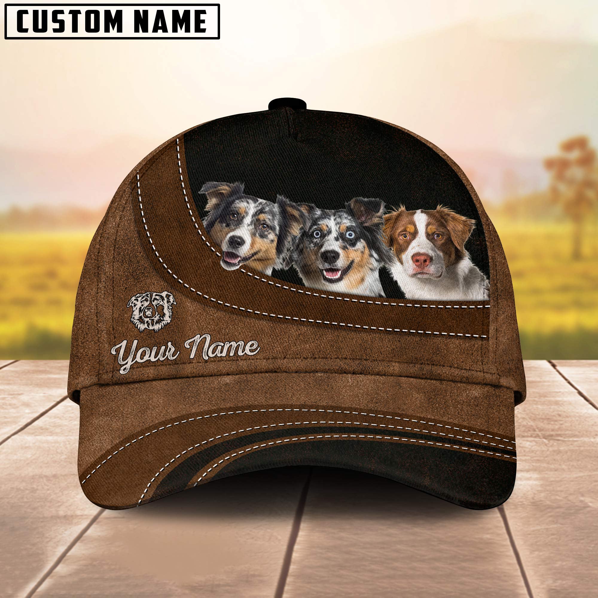 Australian Shepherds Happiness Customized Name Cap