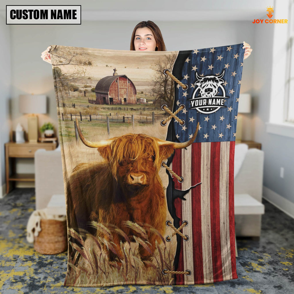 Personalized Name Highland Flag Vintage Blanket