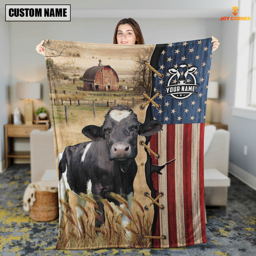 Personalized Name Holstein Flag Vintage Blanket