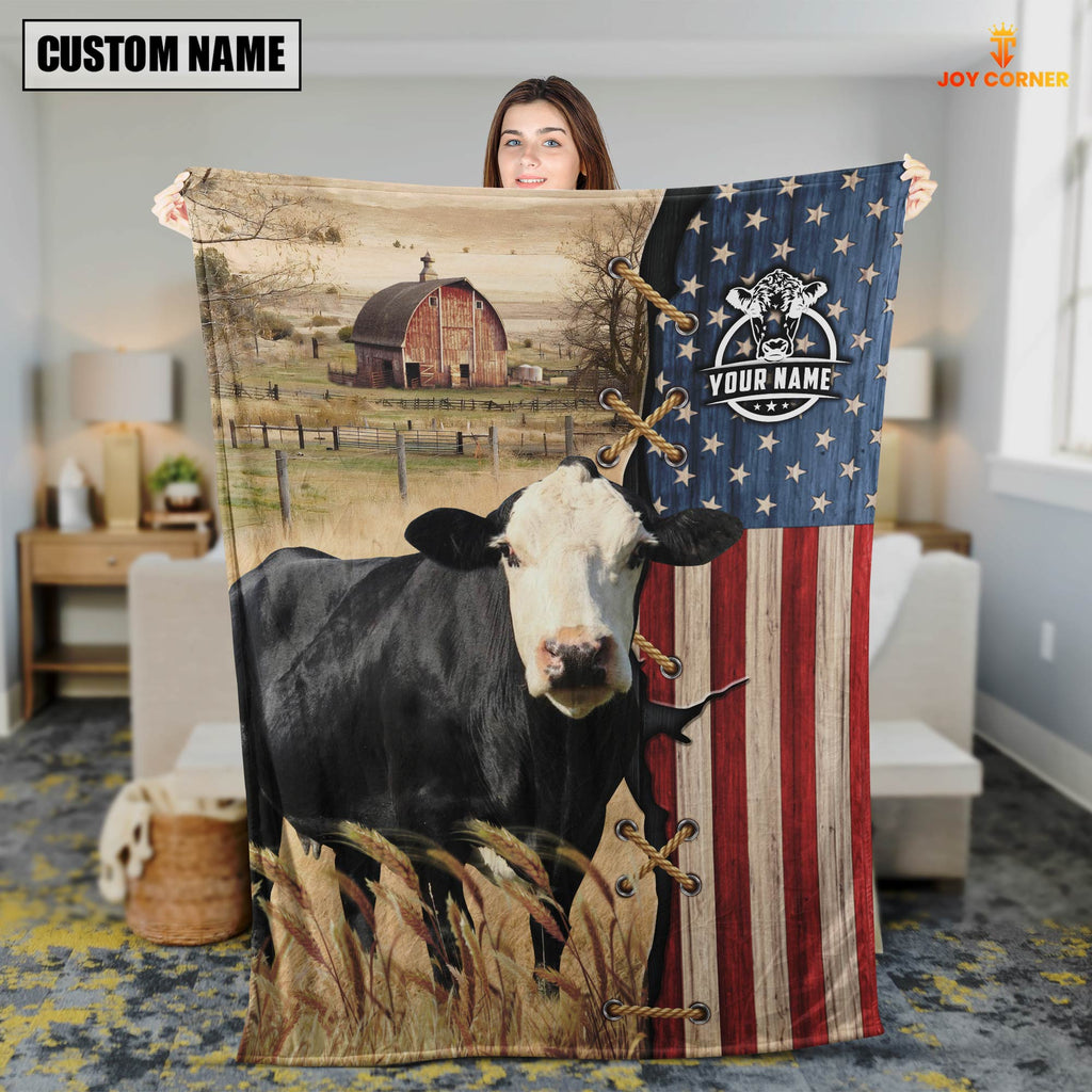 Personalized Name Black Baldy Flag Vintage Blanket