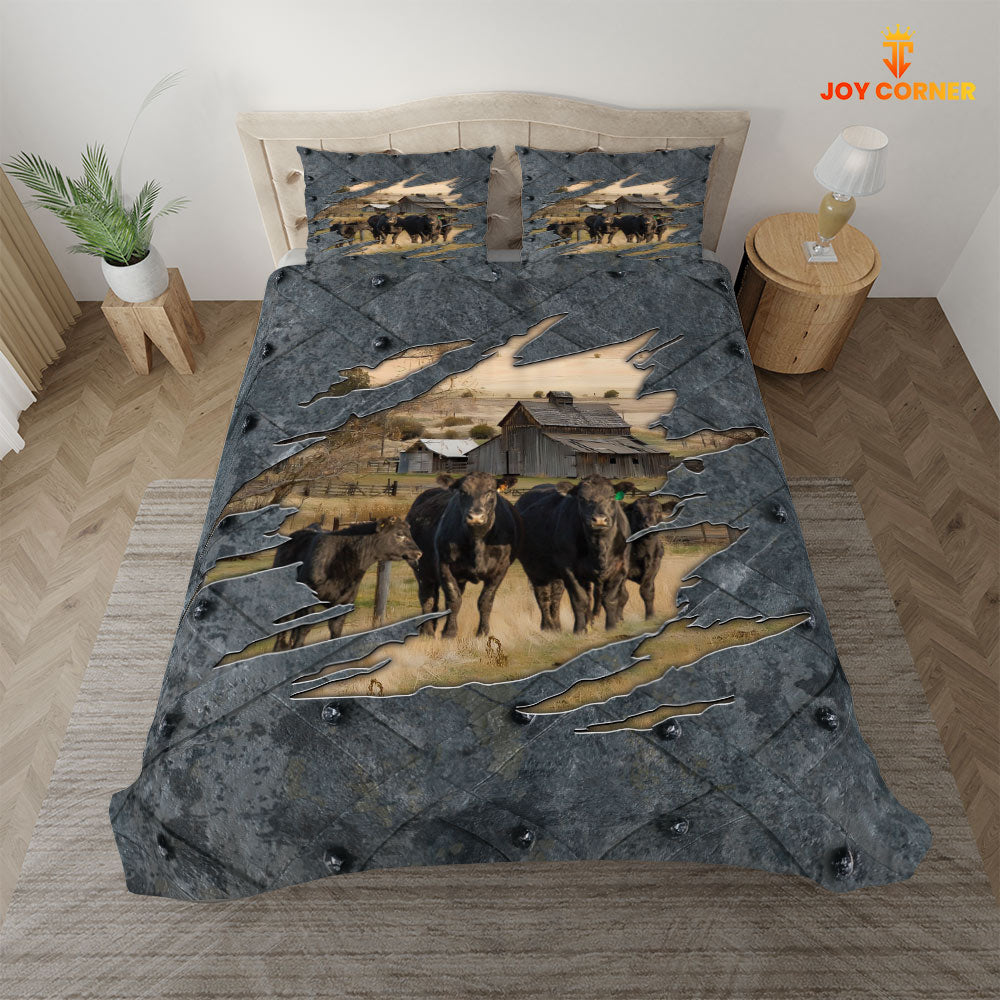 Black Angus On The Farm Customized Name Bedding Set