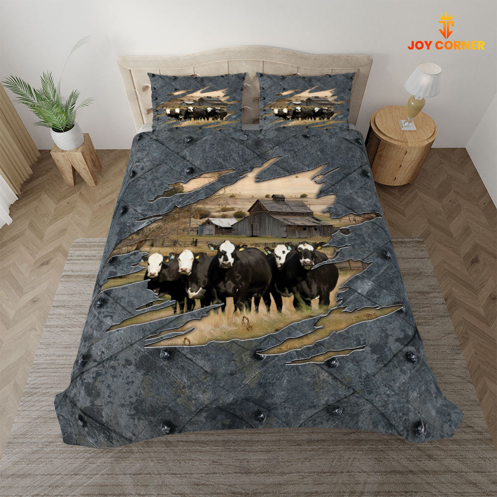 Black Baldy On The Farm Customized Name Bedding Set