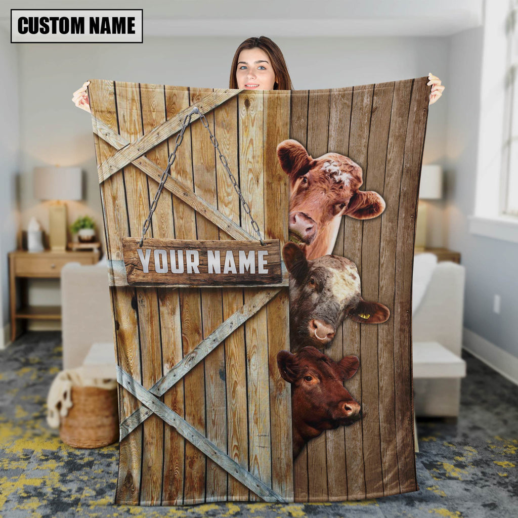 Personalized Name Shorthorn Barn Blanket