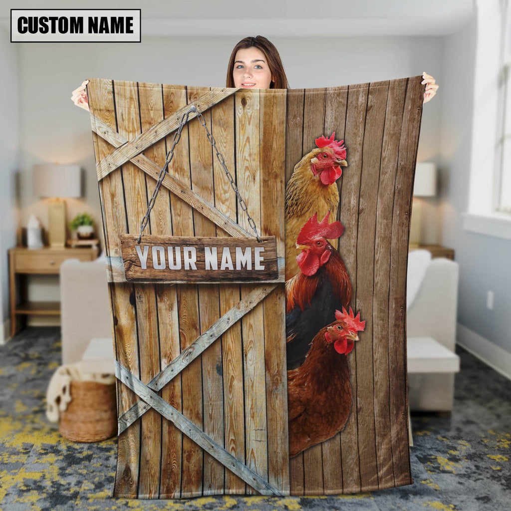 Personalized Name Chicken Barn Blanket