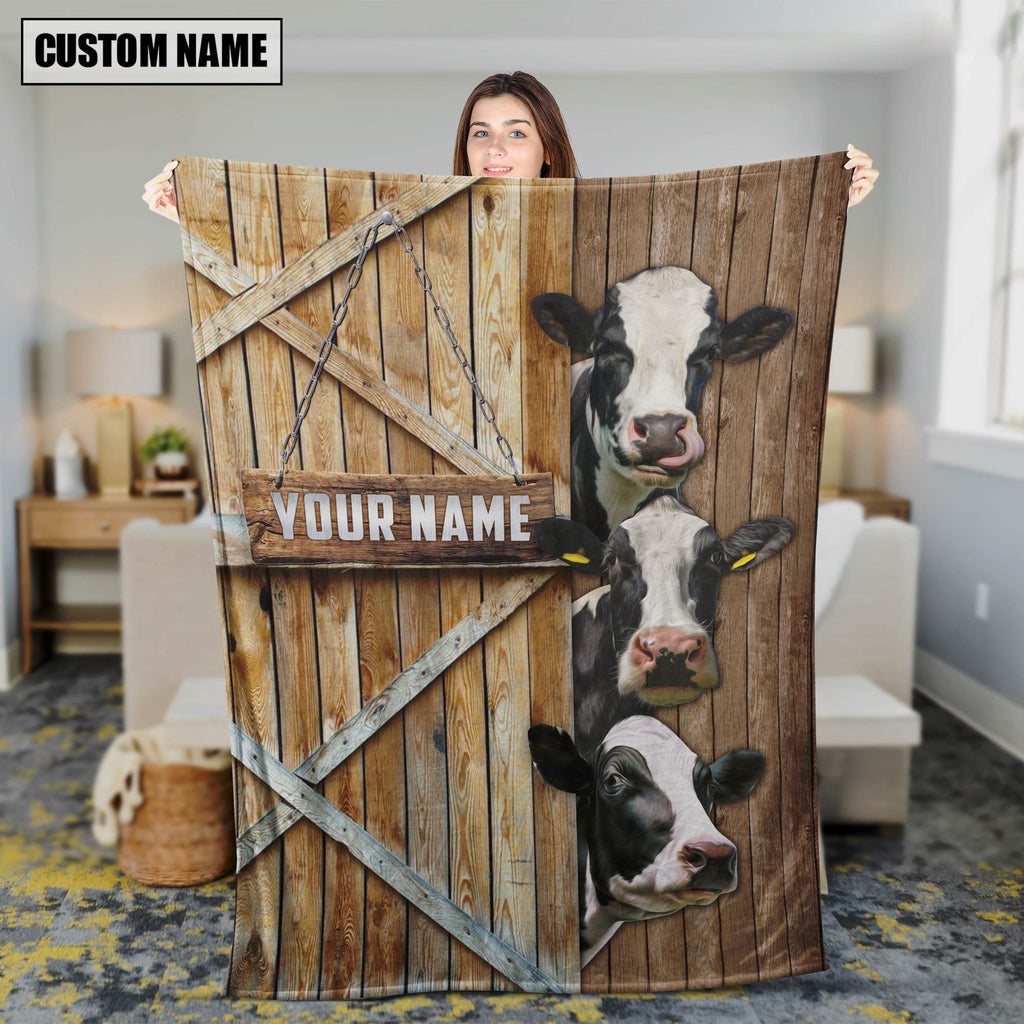 Personalized Name Holstein Barn Blanket