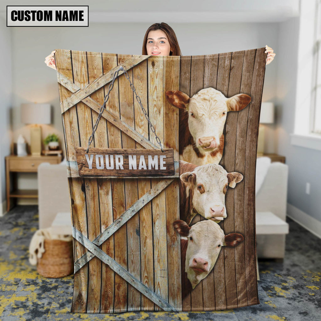 Personalized Name Hereford Barn Blanket