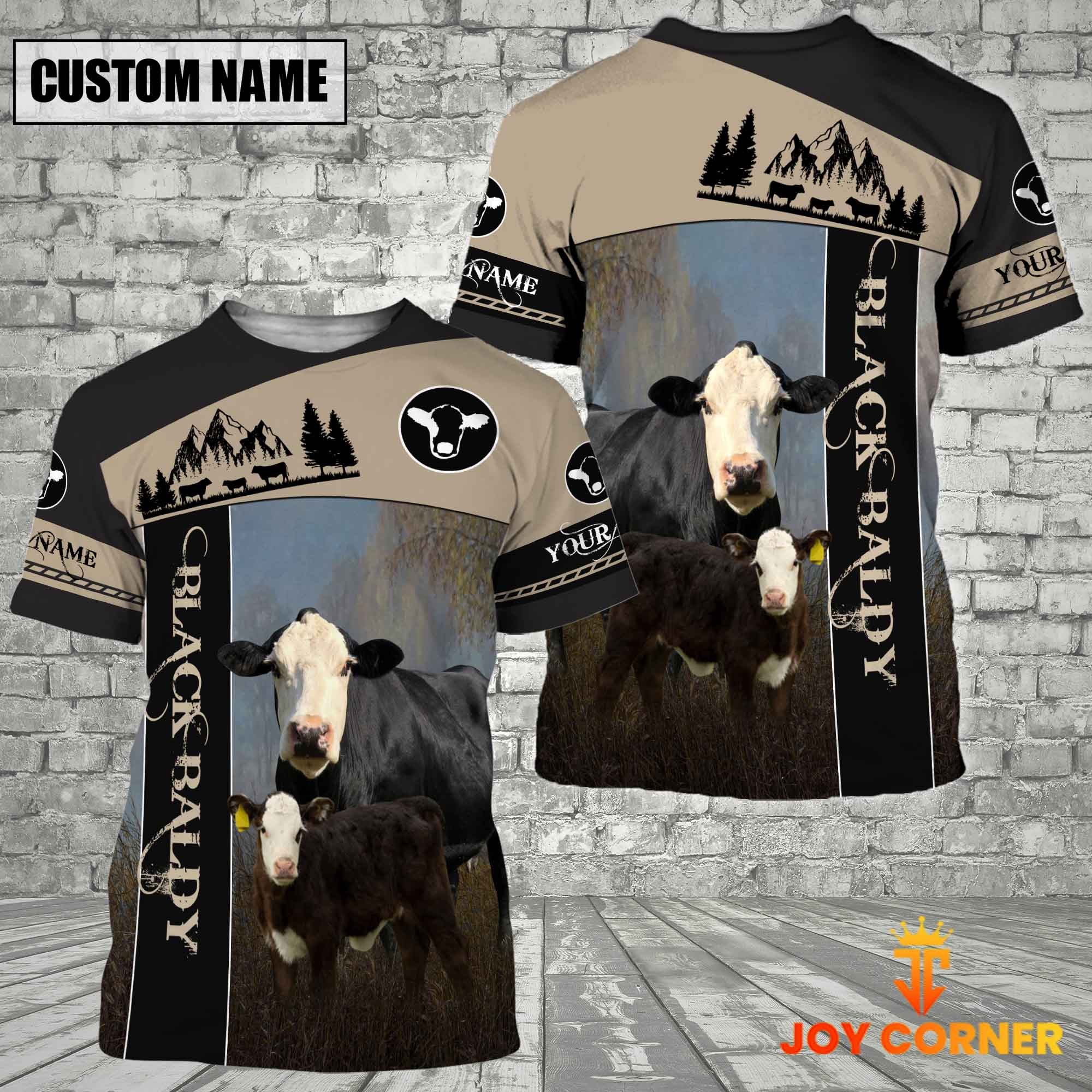 Black Baldy Farmhouse Customized Name 3D T-Shirt