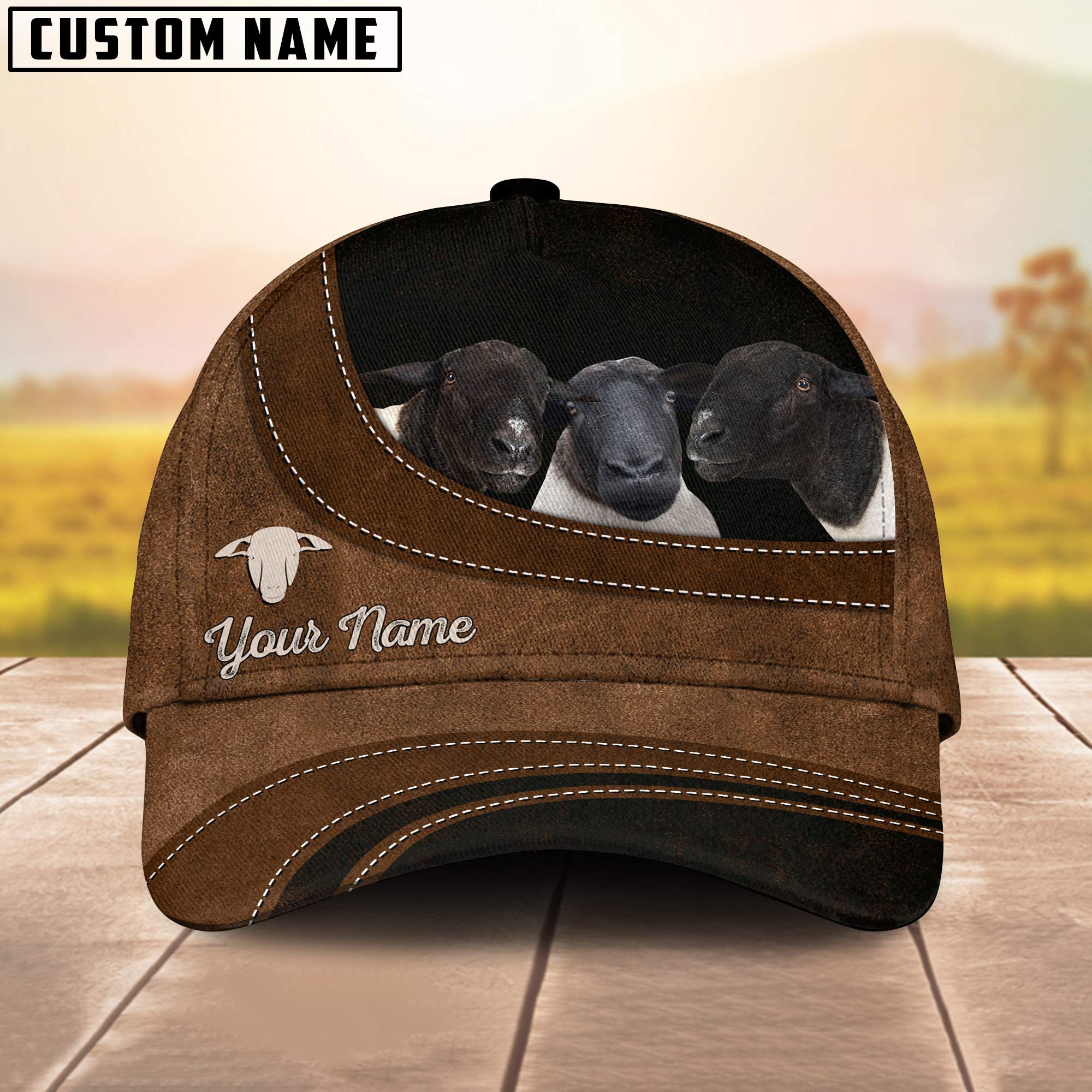 Dorper Sheep Happiness Customized Name Cap