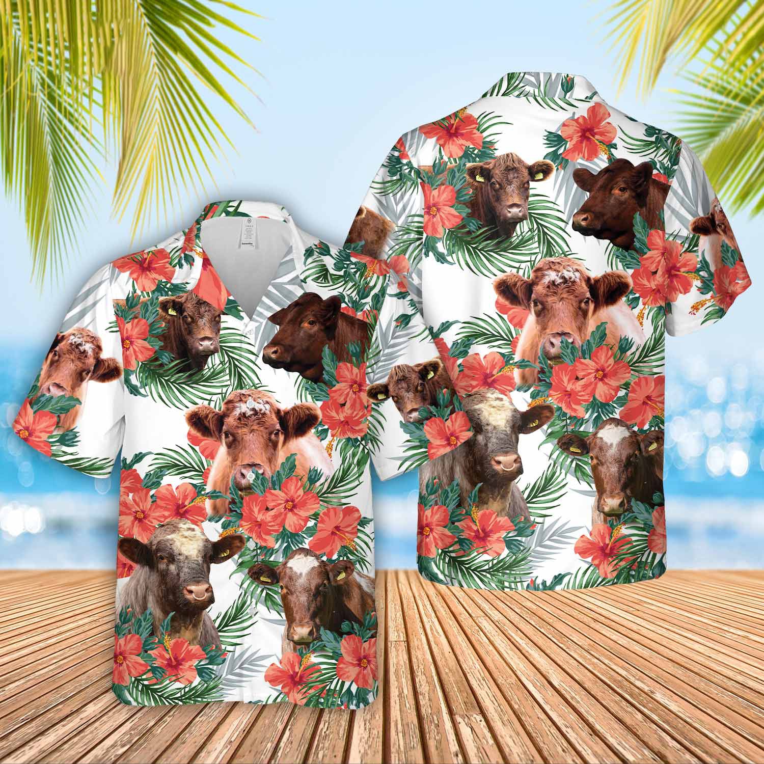 Unique Shorthorn Hawaiian Flowers Hawaiian Shirt