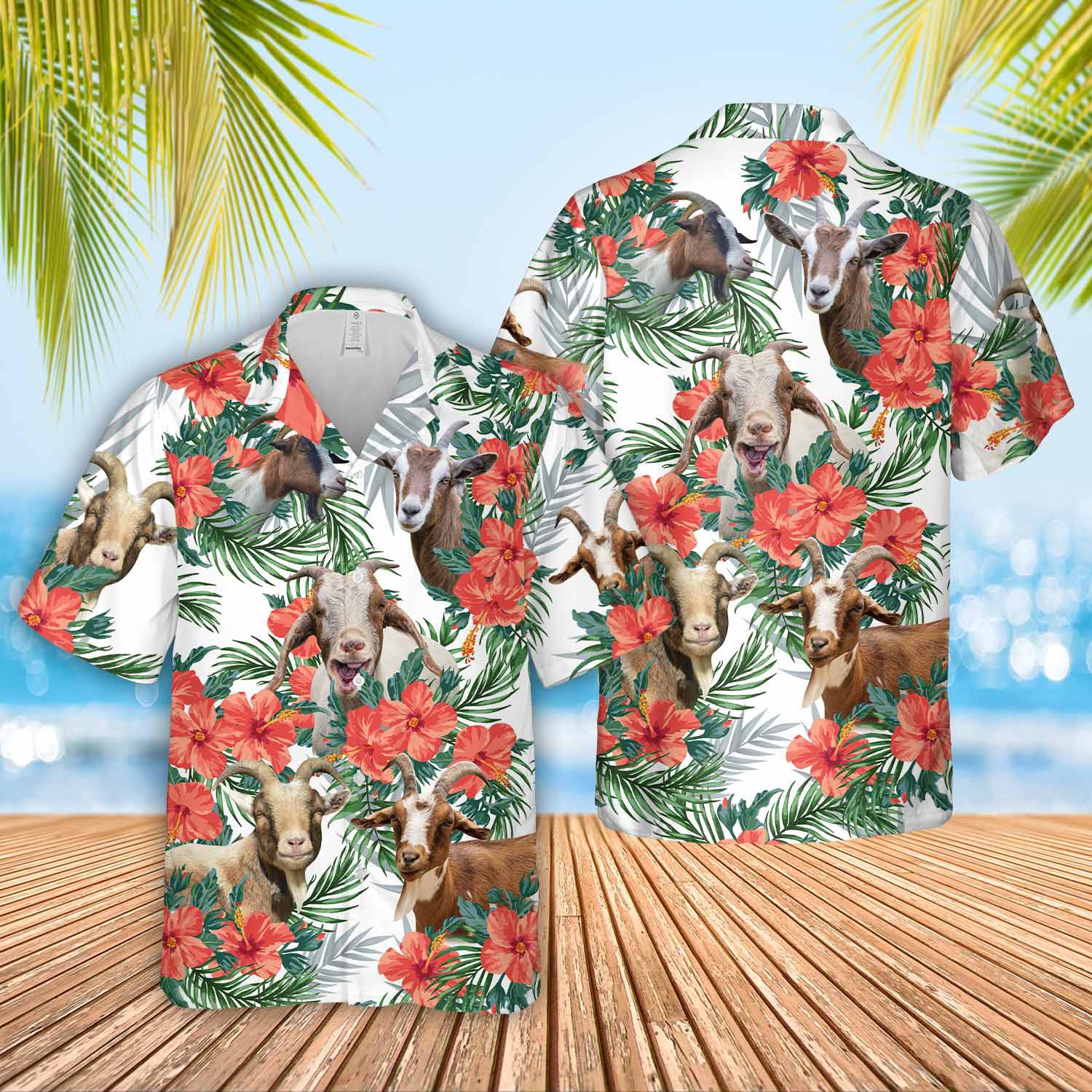 Unique Goat Hawaiian Flowers Hawaiian Shirt