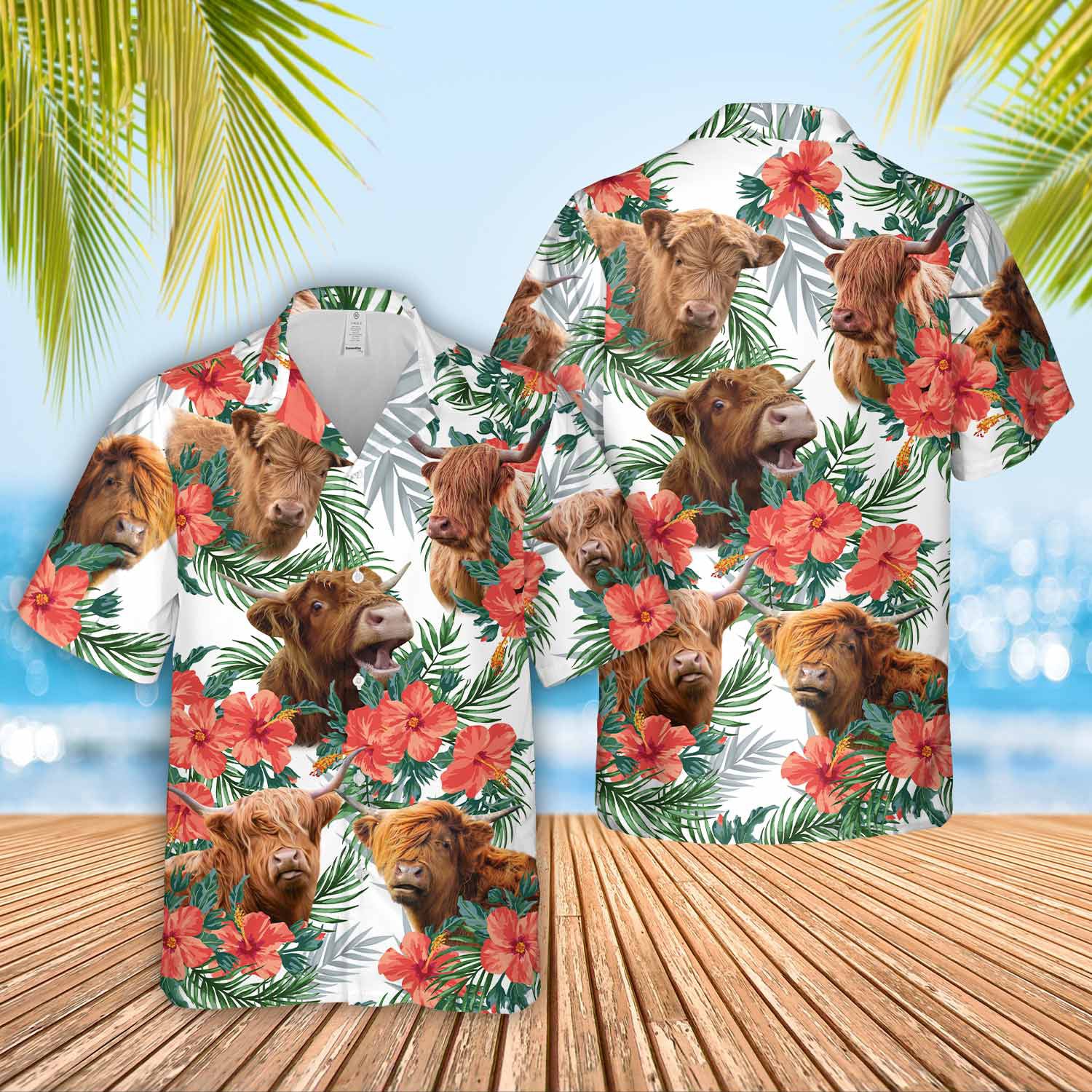 Unique Highland Hawaiian Flowers Hawaiian Shirt