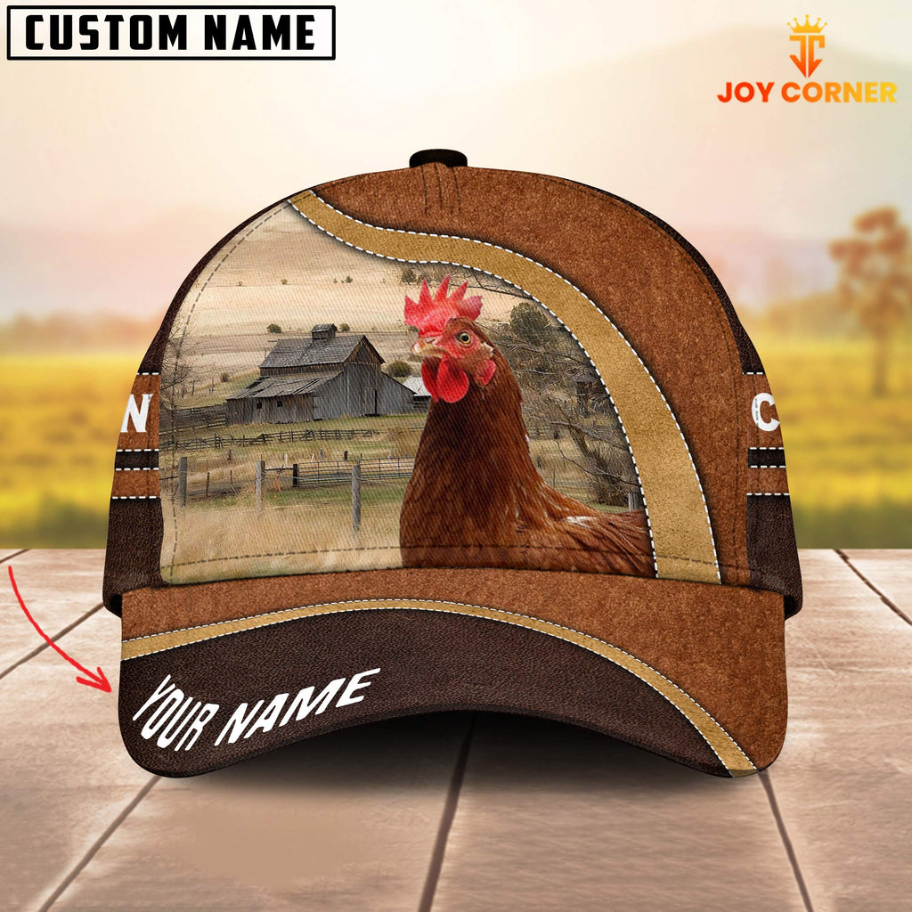 Chicken Happy Face Customized Name Cap