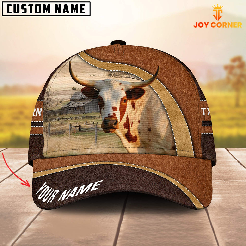 Texas Longhorn Happy Face Customized Name Cap