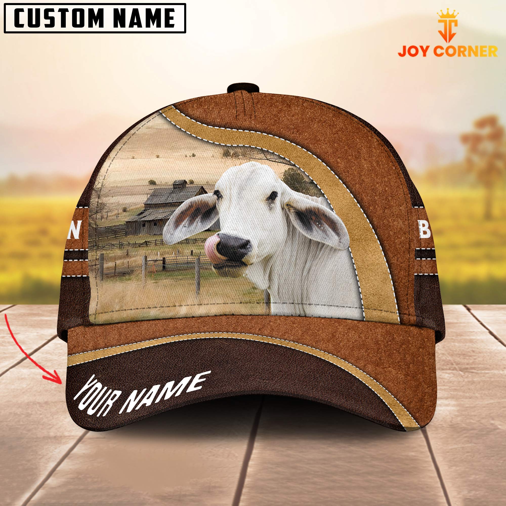 Brahman Happy Face Customized Name Cap